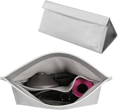 BUBM Funda de doble capa para secador de pelo Dyson Supersonic y  accesorios, bolsa de viaje para secador de pelo, piel sintética, color  plateado : Amazon.es: Belleza