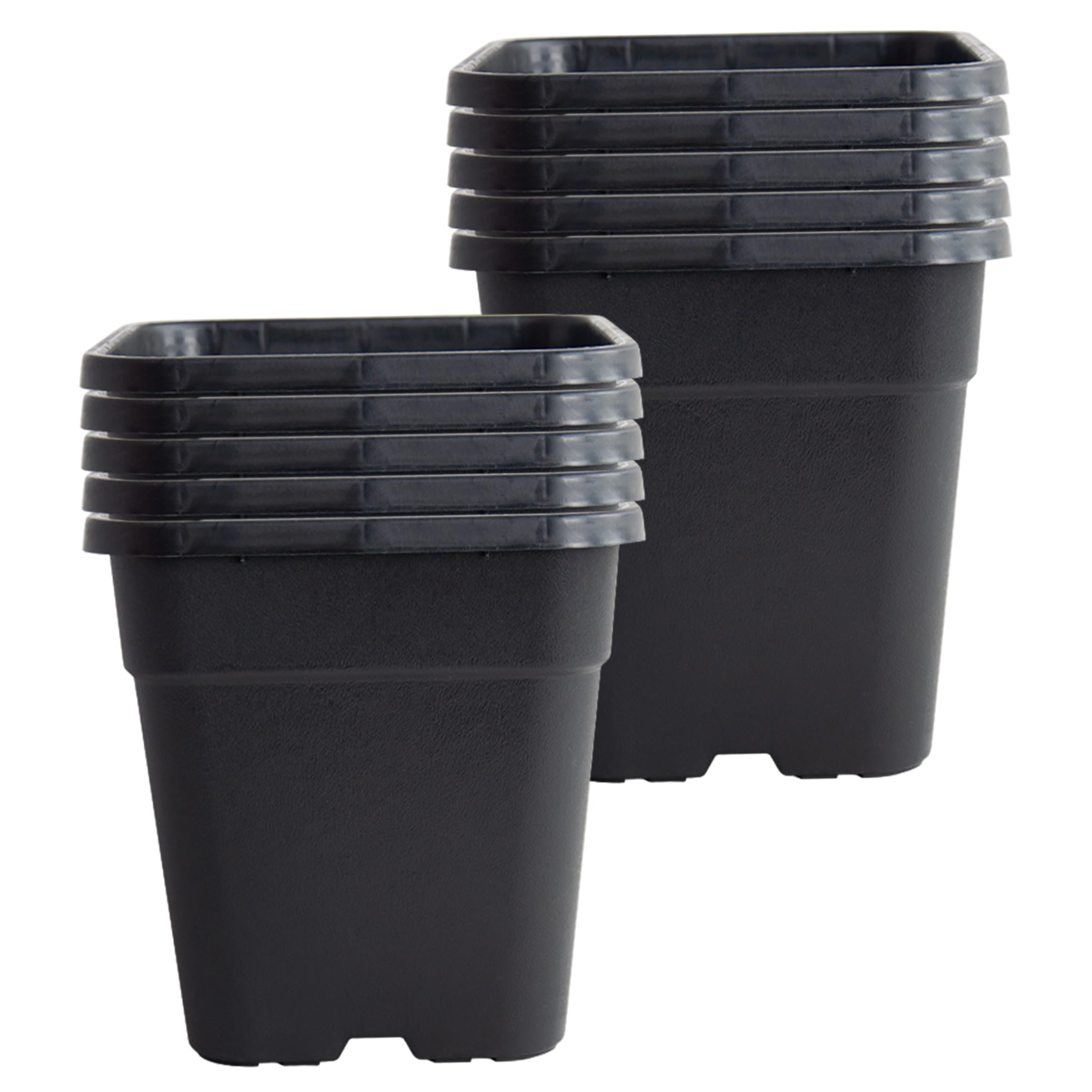 Pots de Plantes de 5 gallons, Paquet 10 Pots carrés en Plastique Respirants Noirs