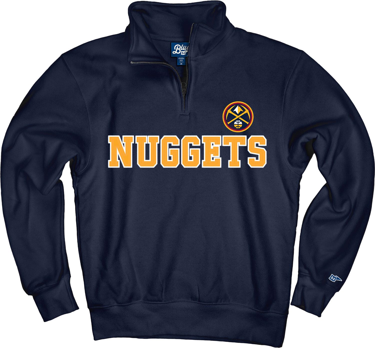 Blue 84 NBA unisex-adult Nba Officially Licensed Quarter Zip Sweatshirt Twill Embroidery
