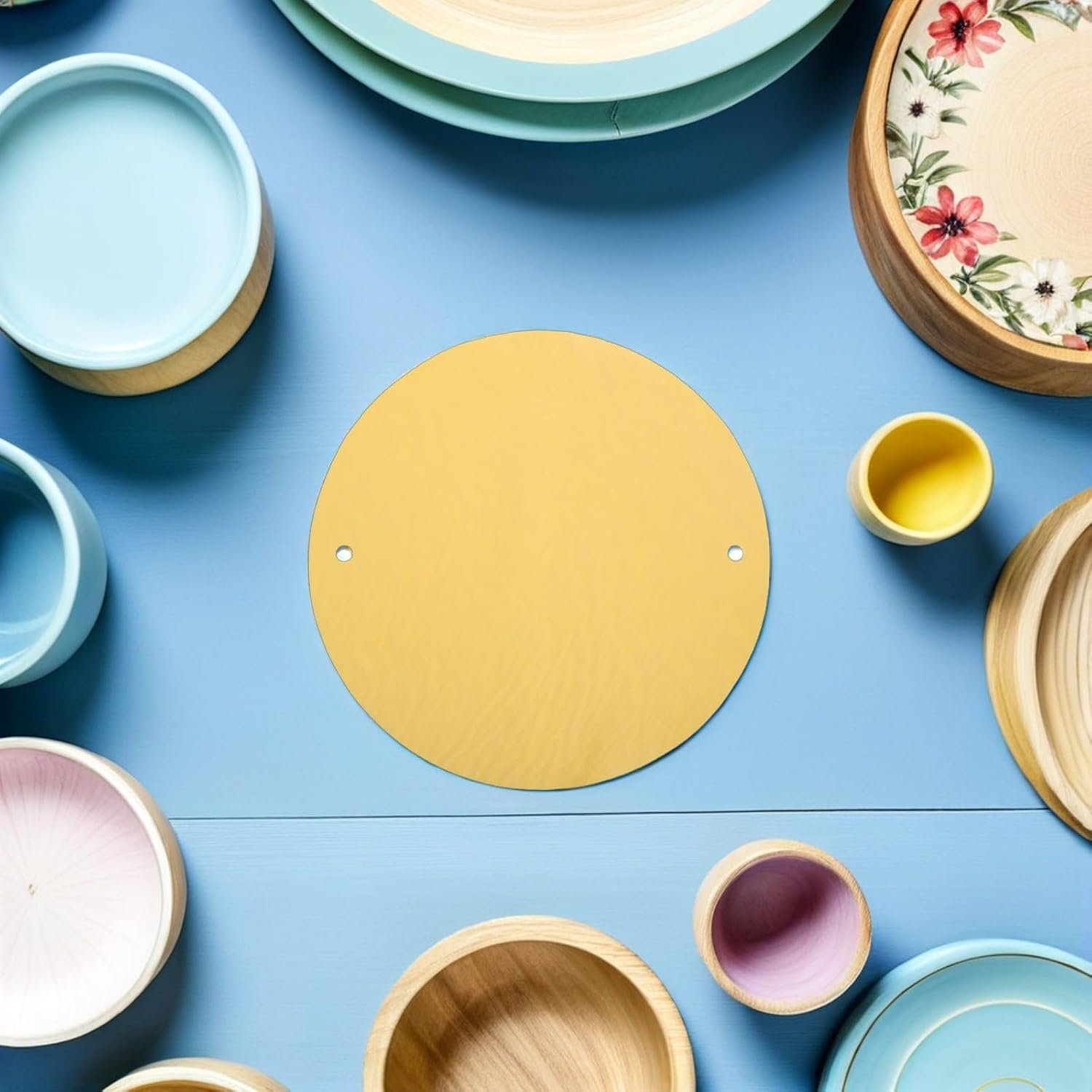 5pcs Round Pottery Pad with Double Hole Design for Clay