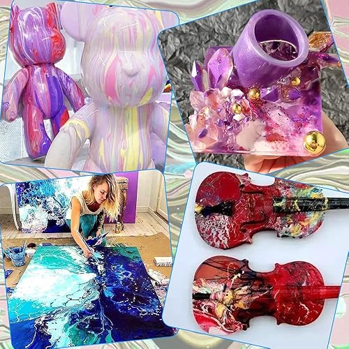 Miniatura 5 de FineGood - 6 tazas divididas de silicona, tazas divididas de 27 para verter pintura, tazas de mezcla de resina reutilizables, vasos divisores para