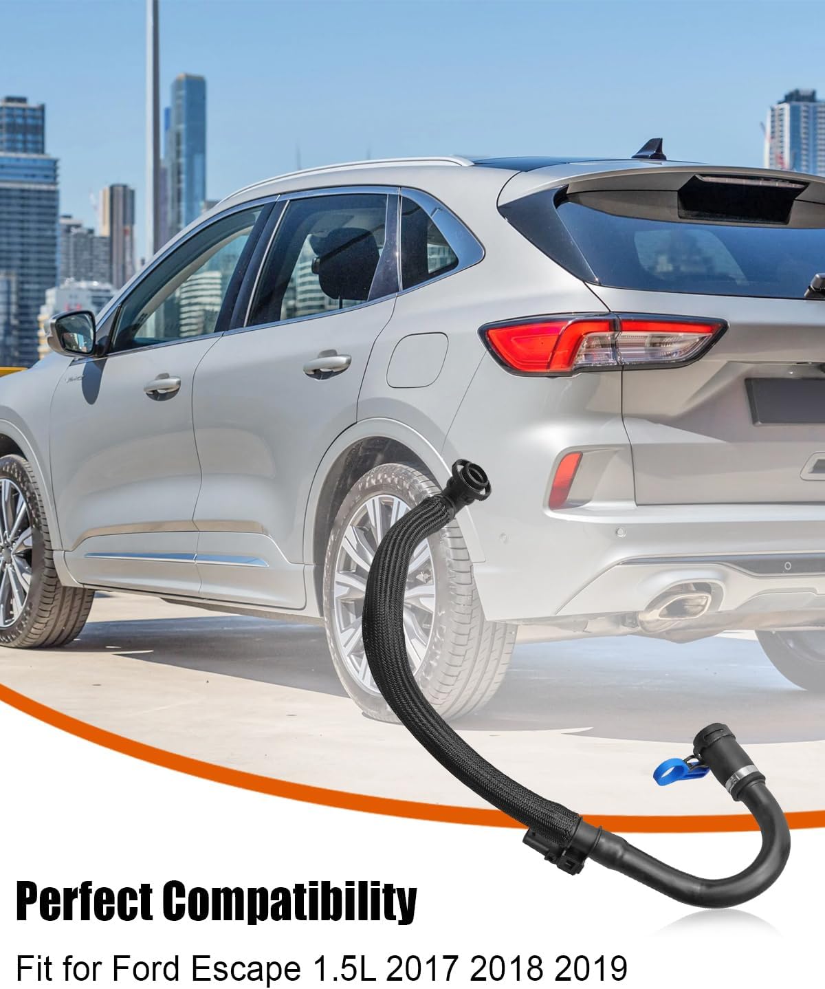 46134 PCV Valve Breather Tube Hose with Sensor Fit for Ford Escape 1.5L 2017-2019 Replace 6A664 GV6Z6A664B KCV305 V631 PCV0100 2-9753 EMH098 PCV768