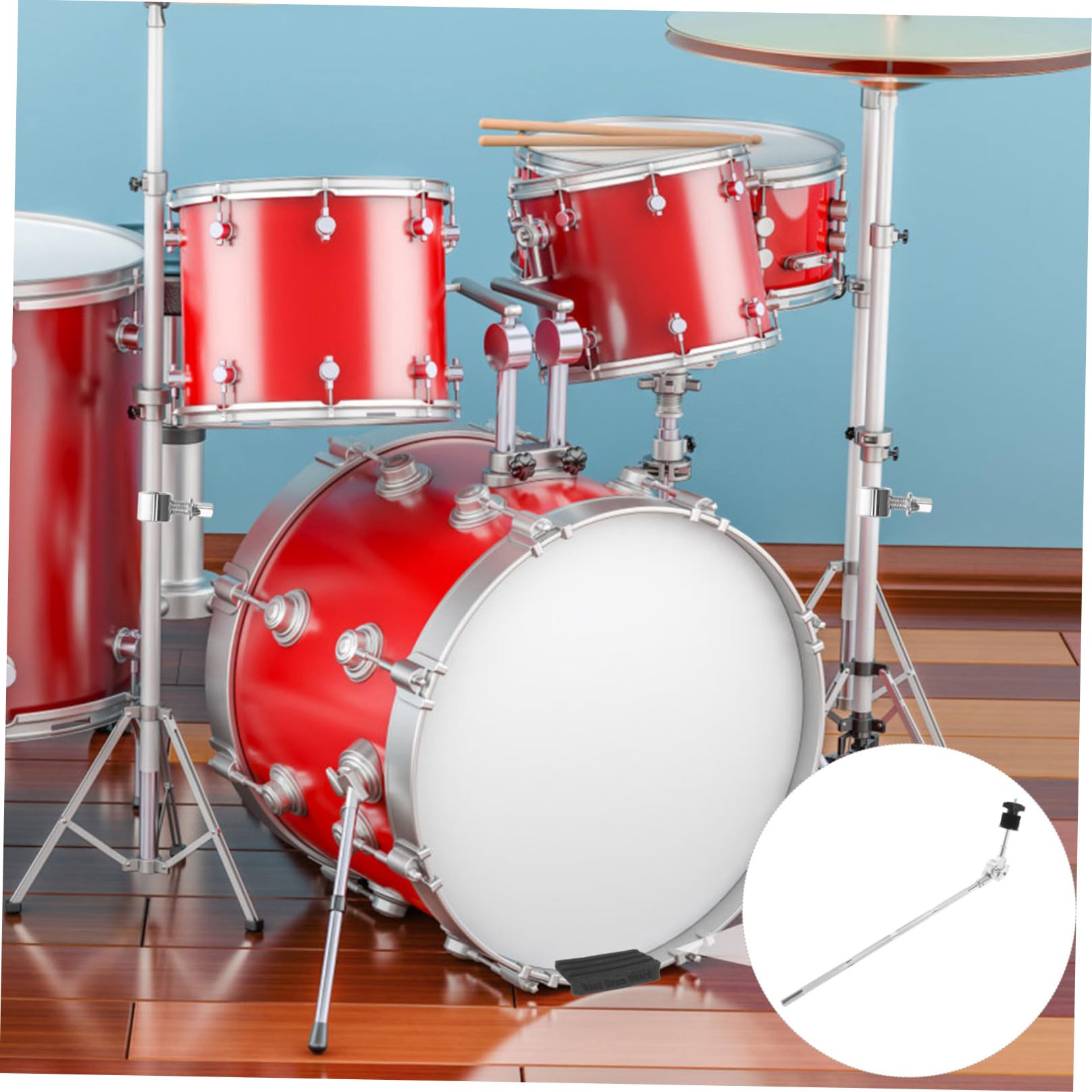 Brazo de Platillo Corto Ajustable de Aleación Plata Soporte Resistente para Montaje de Platillos en Batería y Accesorios de Percusión