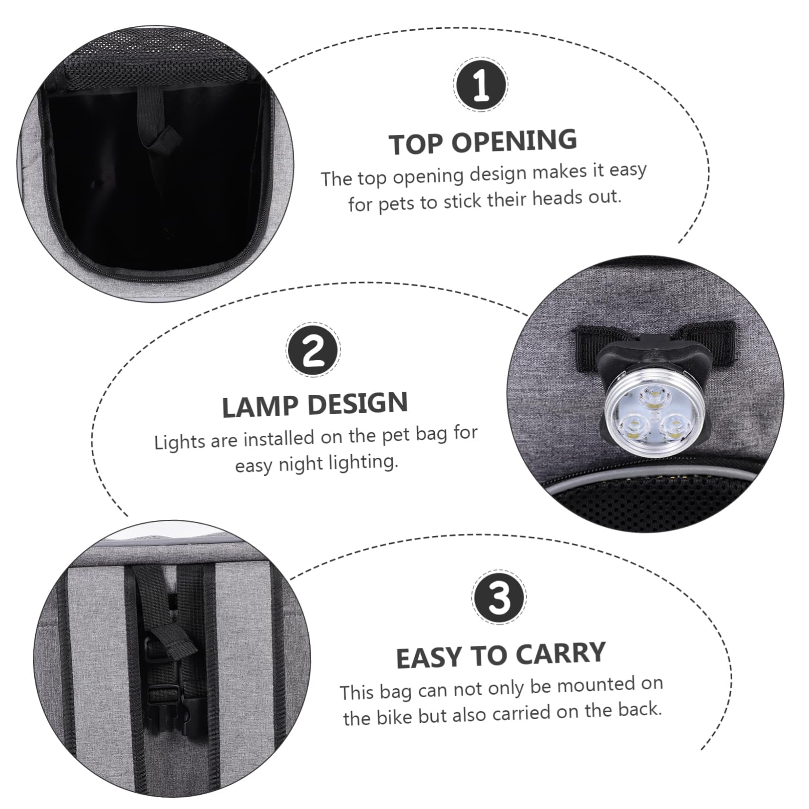 Happyyami Pet Carrier for Bike Secure Comfortable Polyester Dog Bike Bag Folding