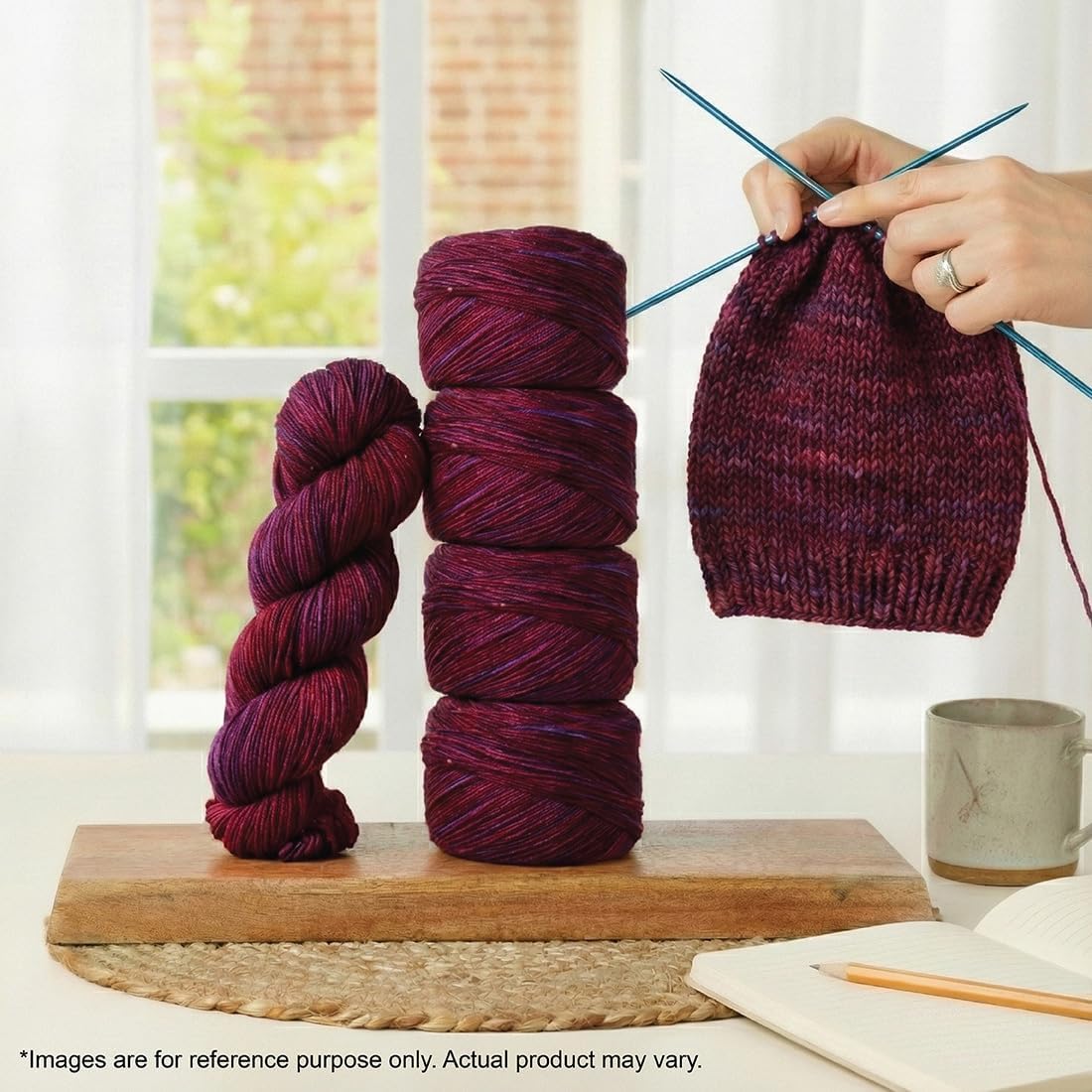 KnitPro Symfonie Premium Hand Dyed Yarn | 100% Extra Fine Merino Wool for Knitting & Crocheting, DK Weight, Oeko-TEX Certified, Colorfast Fiber 220m, 100g Skein | Viva Variegated Valentine