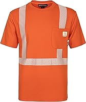 Vista 10 de BOCOMAL FR Tee Shirts High Visibility/Hi Vis Flame Resistant/Fire Retardant Shirt 7oz Reflective Hombres Seguridad Camisas