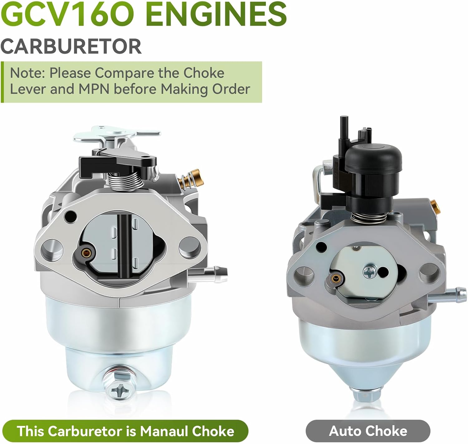 AUTOKAY GCV160 Carburetor for Honda GCV 160 GCV160A GCV160LA GCV160LA0 GCV160LE GC135 GC160 HRB216 HRS216 HRT216 HRZ216 Engine Pressure Washer Manual Choke Lawn Mower Re#16100-ZM0-803 16100-Z0L-023