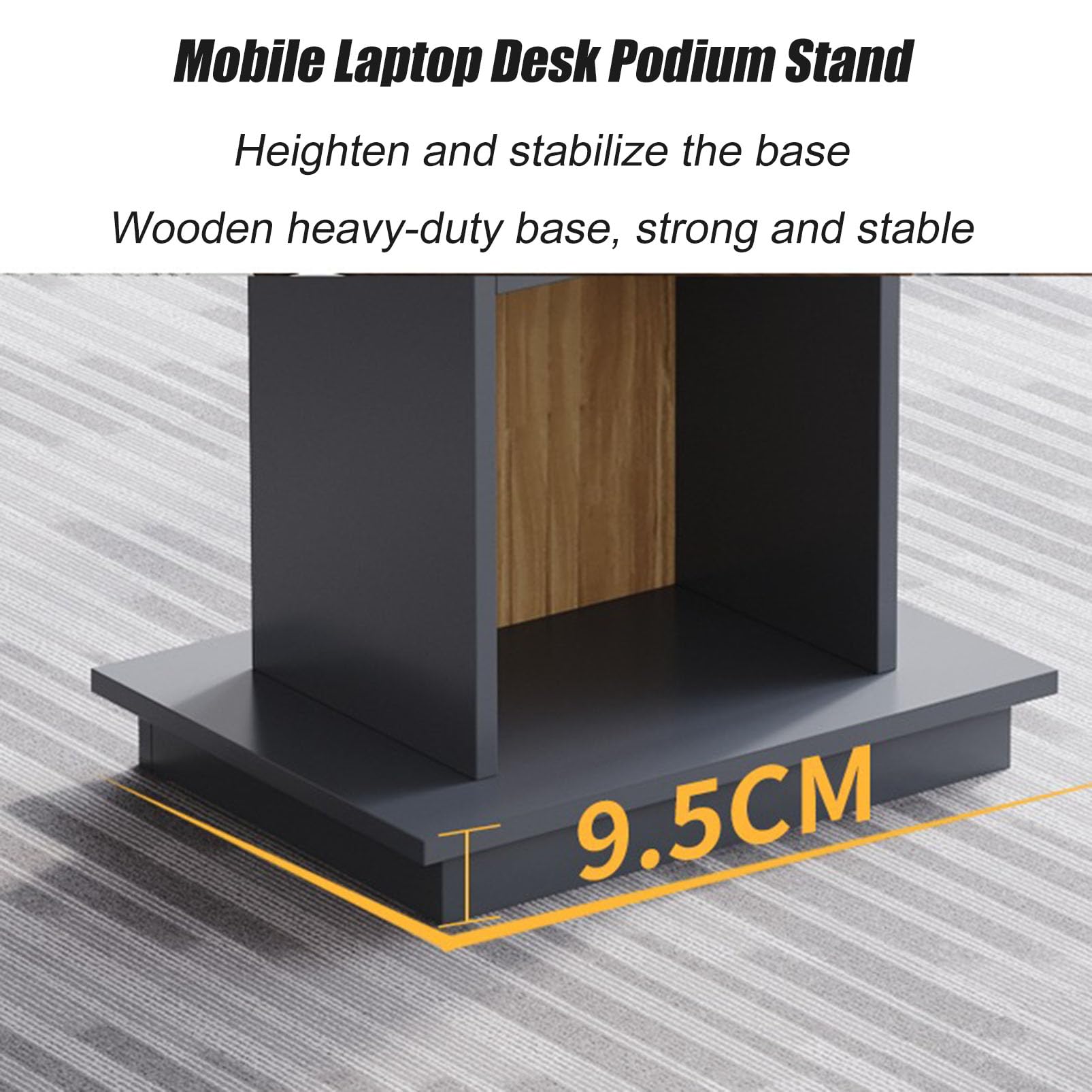 Podio professionale in legno con 4 ruote girevoli, versatile leggio con ripiano Sto per presentazioni, ideale per chiese, matrimoni, scuole ed eventi
