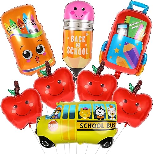 8 globos de aluminio para el regreso a clases, globos gigantes de Mylar de LIYDE para el primer día de escuelaprofesordecoración de fiesta de