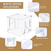 Vista 3 de Windyun 8 organizadores transparentes con cremallera de 12 x 12 x 12 pulgadas, bolsas de mudanza con asas reforzadas, cubos de almacenamiento
