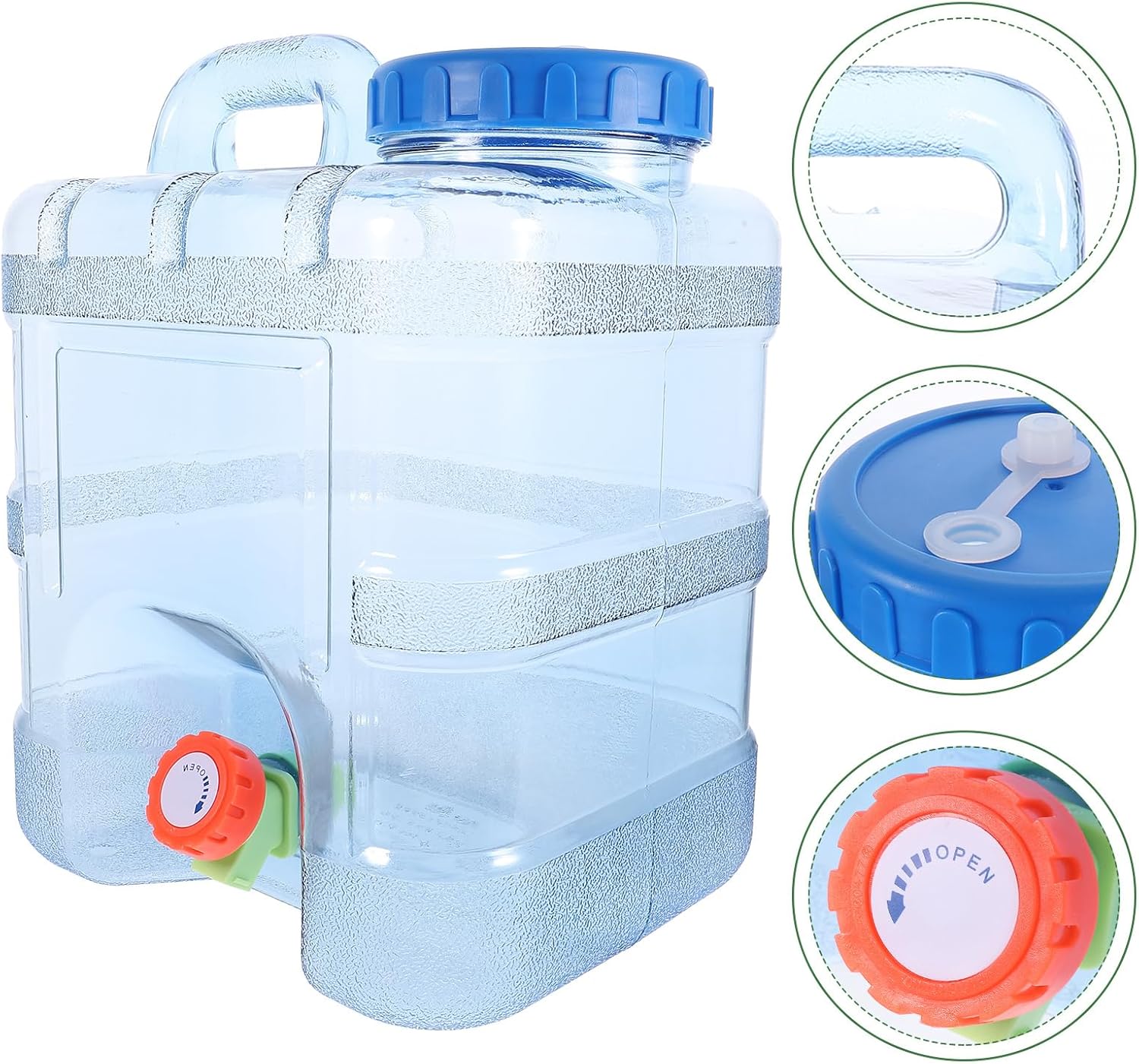 Veemoon Water Jug 5 Gallon Camping Water Container -10L with Spigot for Outdoor Camping Picnic