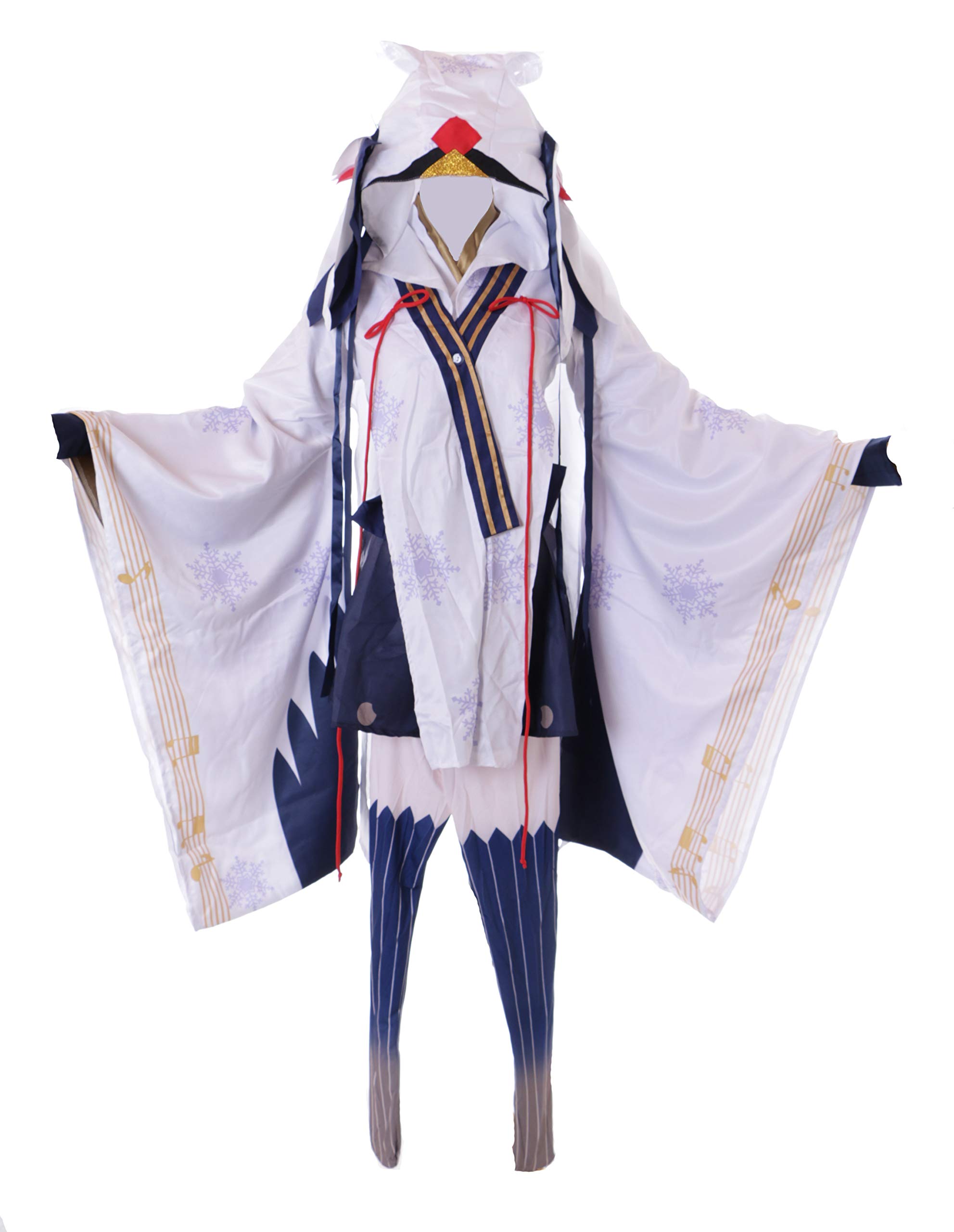 Kawaii-Story MN-117 Vocaloid Miku śnieg czarownica Yuki Onna biały japoński kimono 8-częściowy kostium Cosplay (L)