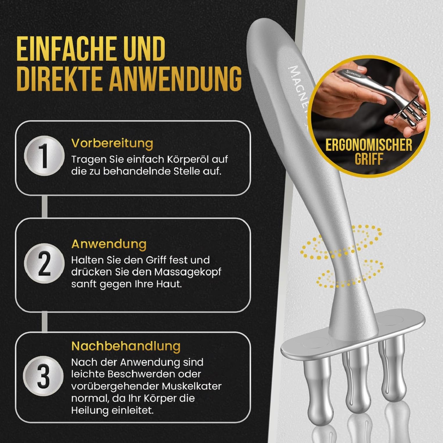 MagnetRX Magnettherapie Massagegabel - Multifunktionaler Stift für Emotionscode und Meridian Magnete