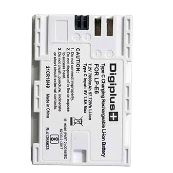 Dijiiplus+++ LP-E6 Type-C 7800mAh Replacement Battery | High-Capacity Camera Battery for DSLR & Mirrorless.