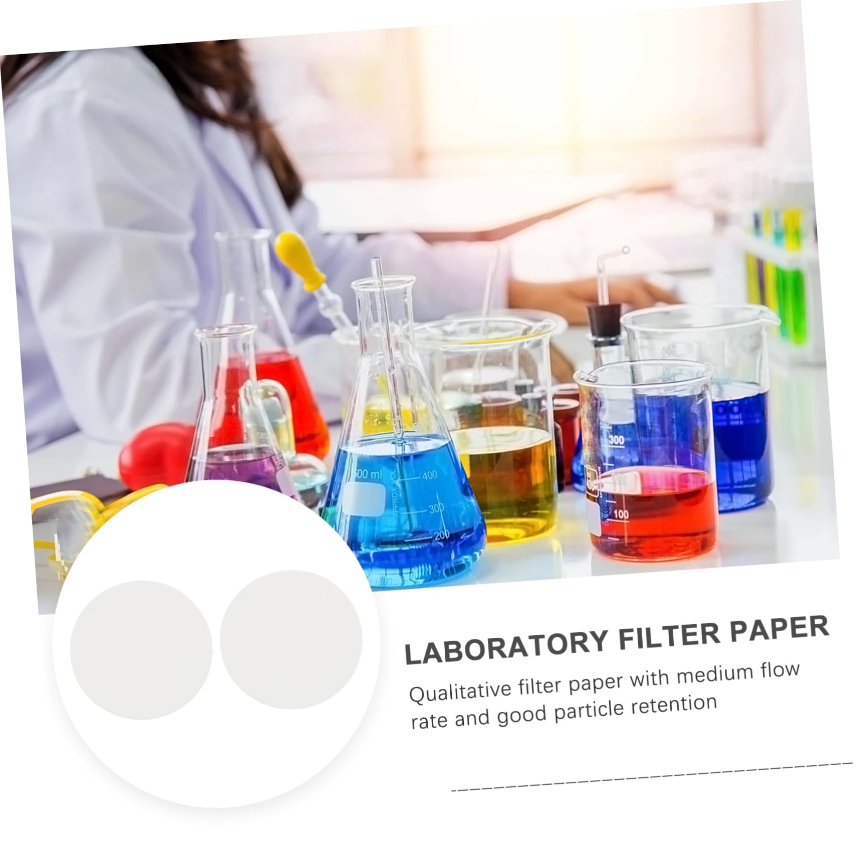 Alipis 4sets 2 Packs Qualitative Filter Discs Laboratory Filter Paper for Oil Testing and Mushroom Cultivation Pulp Material Practical Supplies for Experiments 2packs*4