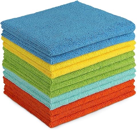 AIDEA Microfibre Cleaning Cloth Lint Free Washable Pack of 12 30x30cm | Multifunctional Reusable Cleaning Cloths, Streak Free Washable Cloth Duster for House, Kitchen, Car, Motorbike, Windows