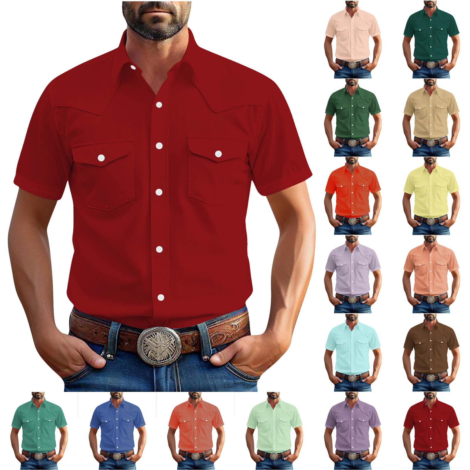 Herren Leinenhemd Umlegekragen Hemd Shirts Business Freizeithemd Sommer Lässig Kurzarm Tops Baumwolle Leinen Standhemd Regular Fit Einfarbig Sommerhemd Leicht Atmungsaktiv Oberteile