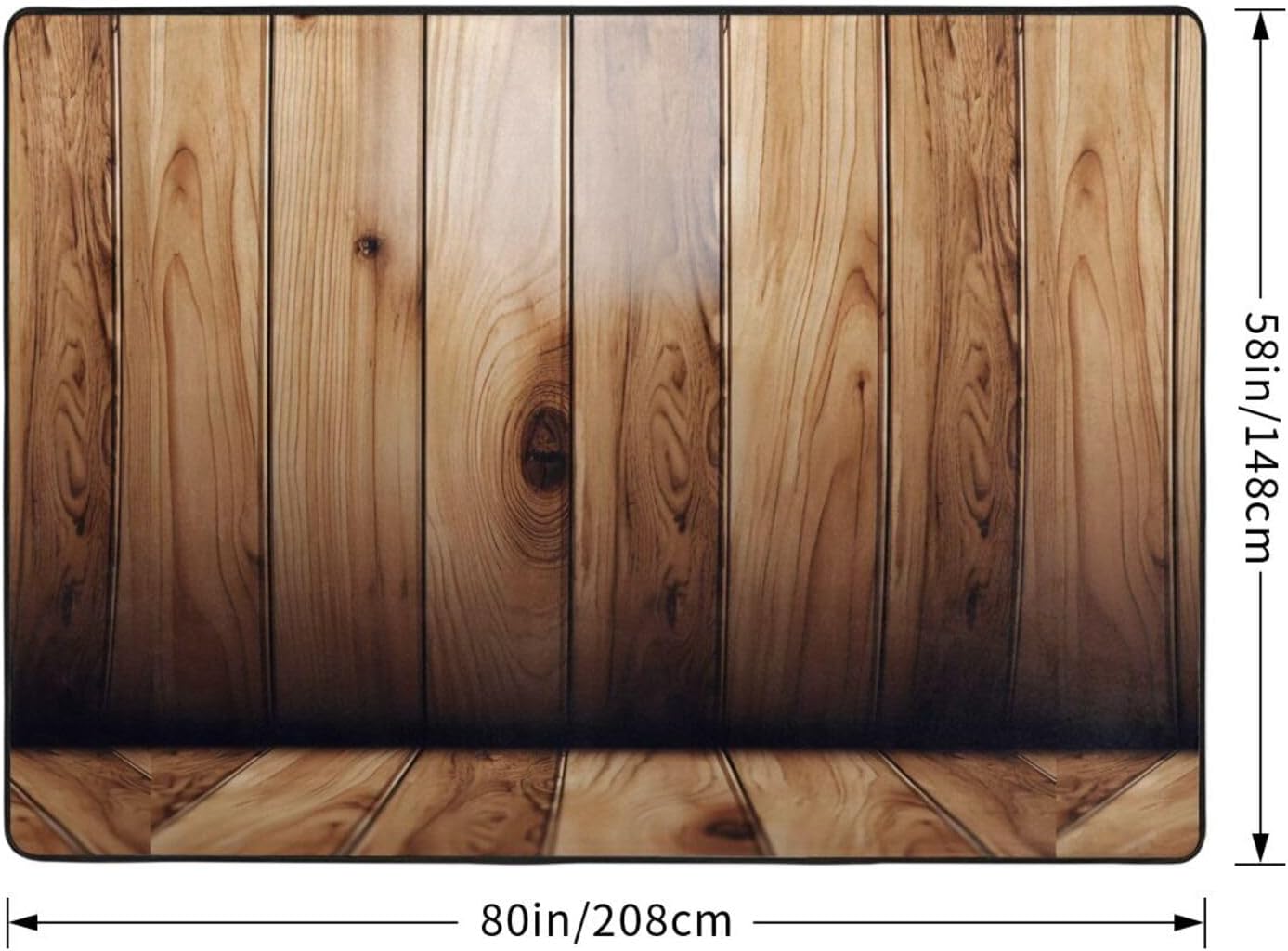 Flannel Non-Slip (Wood Grain) Rug Pad 80Ã—50in Soft Washable Protective for Hardwood Floors Bedroom Bathroom Living Room