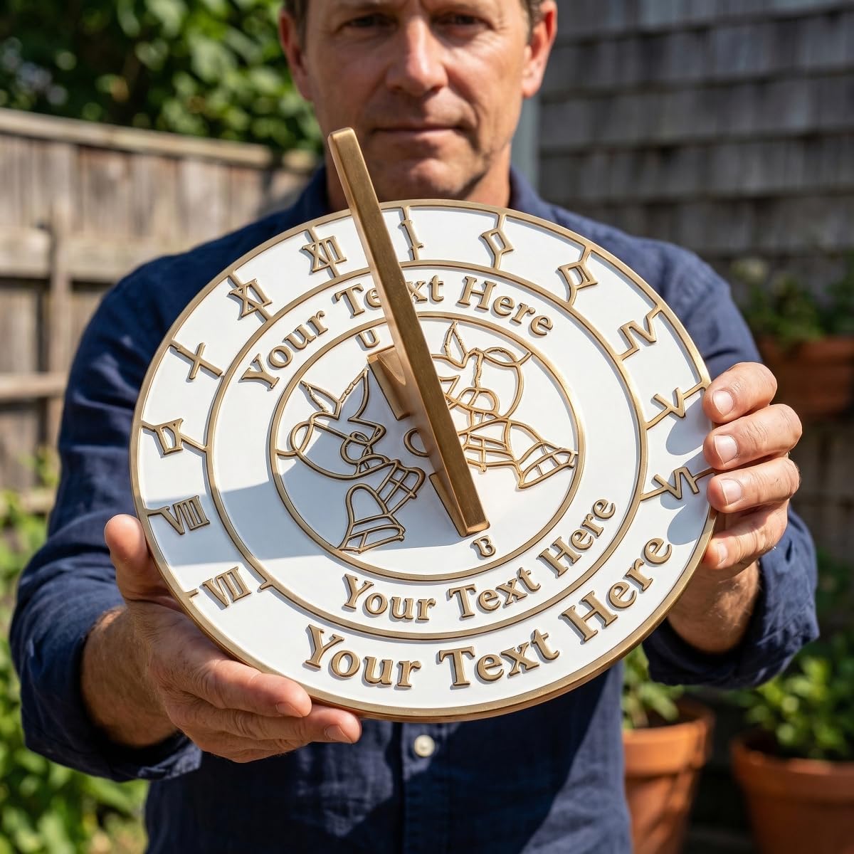 10th Tin Wedding Custom Engraved Sundial for Garden & Outdoor Decor, Personalized Metal Plaque for Parents, Couples, Him & Her, 10 Year Celebration Present