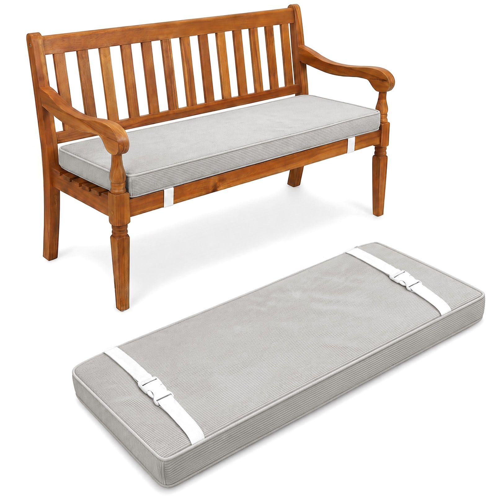 Aocase Corduroy Bench Seat Cushions 2/3/4 seater Garden Bench Cushion Indoor/Outdoor