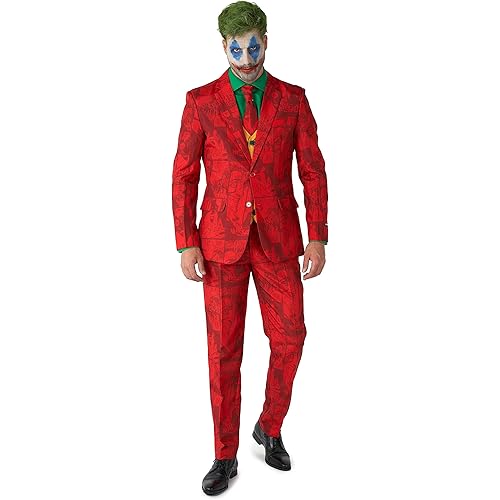 Suitmeister Men's Halloween Joker Suit Costume Cosplay Party Adult Slim Fit