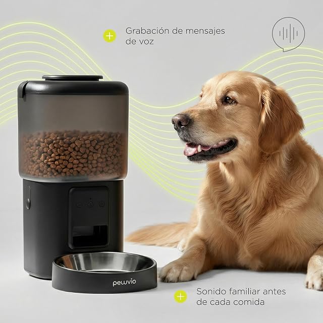 Foto 3 de 8 de Peluvio Crispy Wi-Fi Comedero Automático para Perros con App, Dispensador de Pienso 4,5 L