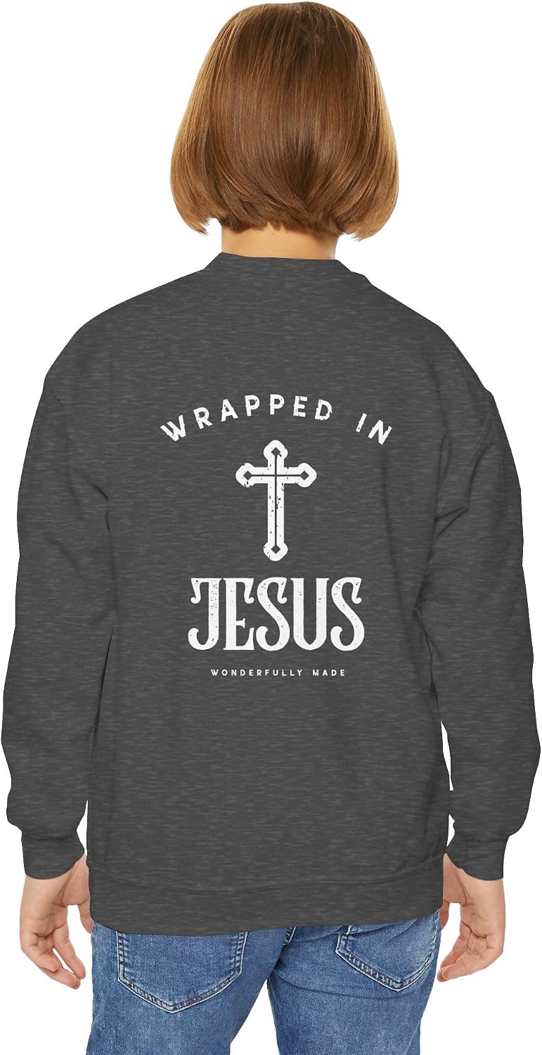 Girls Youth Crewneck Sweatshirt Christian Faith Kids Pullover.