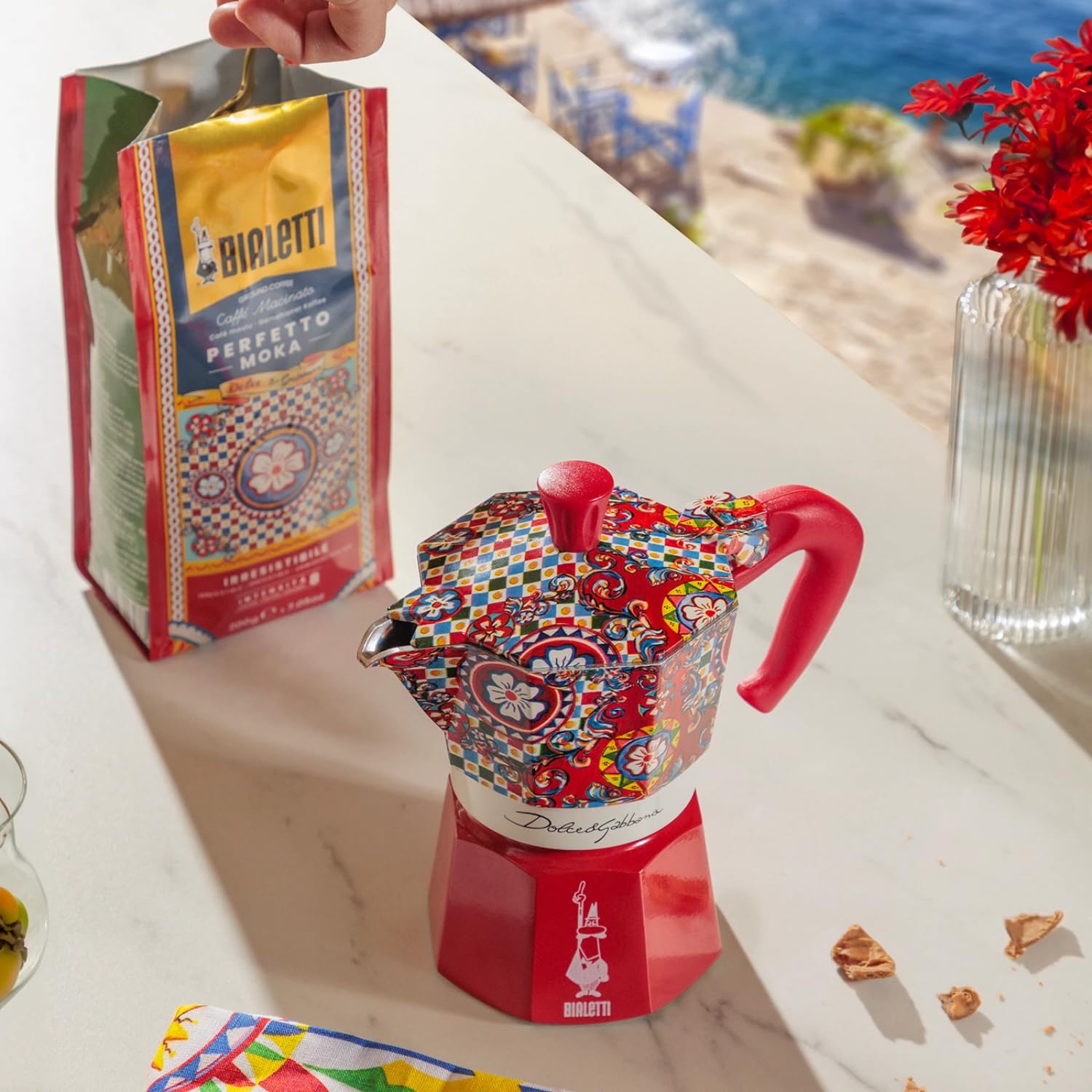 Cafeti re italiana Bialetti Moka Express 0005329 6 Tazas D y G Rojo
