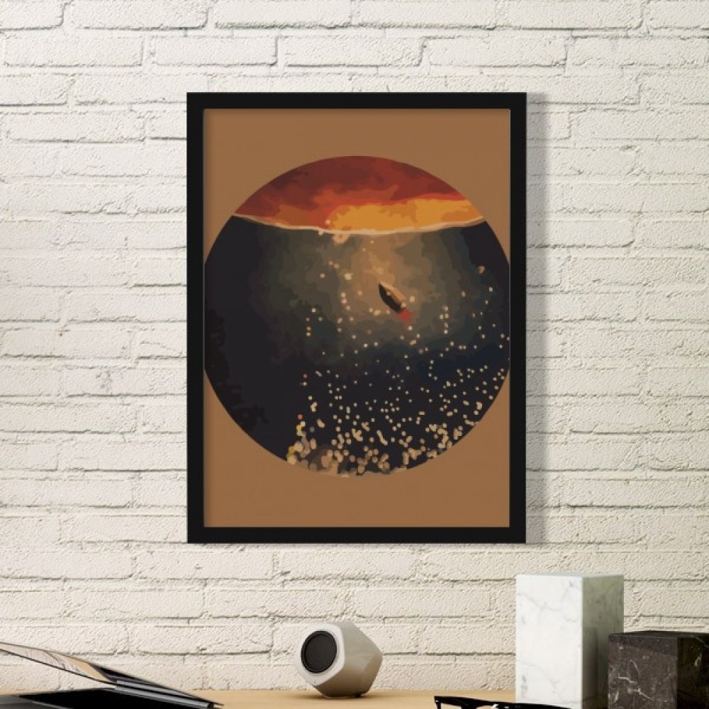 Cadre photo noir alien et espace DIYthinker petit format pour deco murale