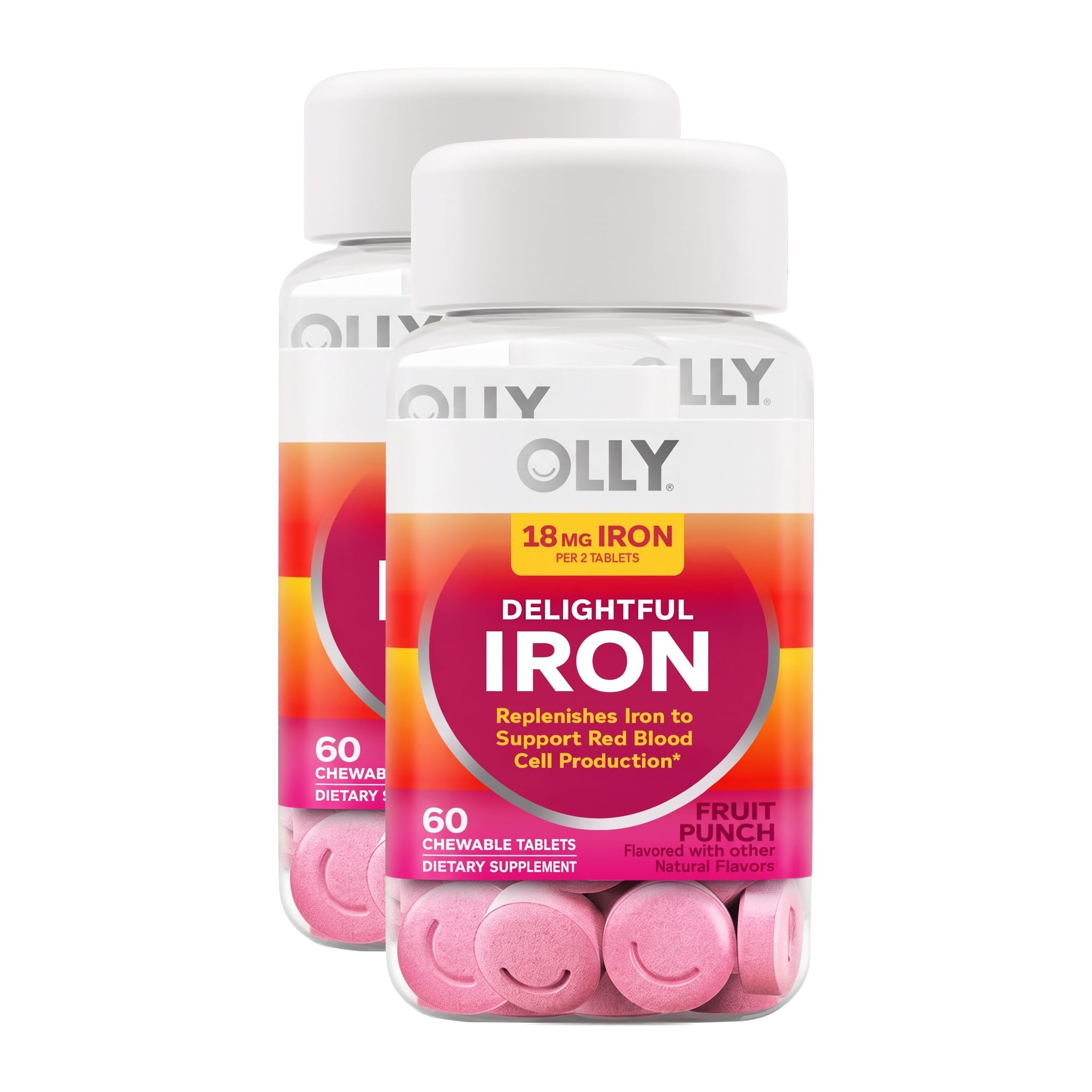 OLLY Delightful Iron Chewable Tablet, 18 mg Iron, Fruit Punch - 60 Count — Amazon image 8