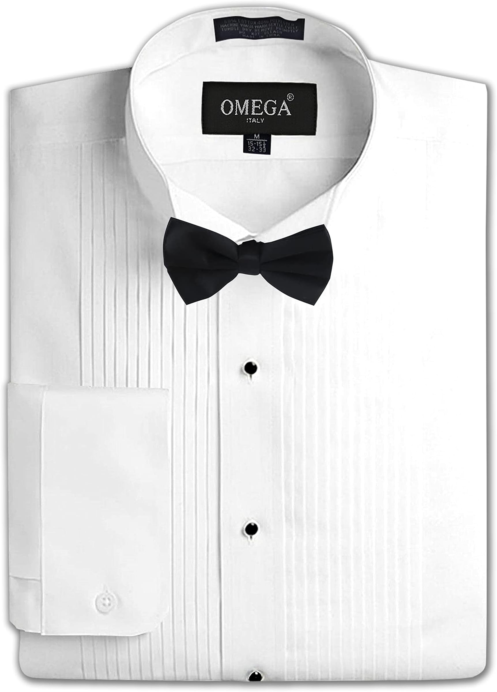Mens Formal Wing Collar Tuxedo Shirt, 1/4" Pleat