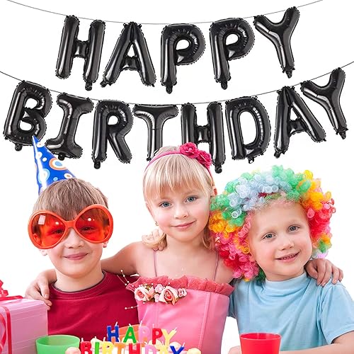 Miniatura 6 de Cartel de globos de feliz cumpleaños, decoración de fiesta, 16 pulgadas, papel de aluminio 3D inflable, juego de letras colgantes, decoración de