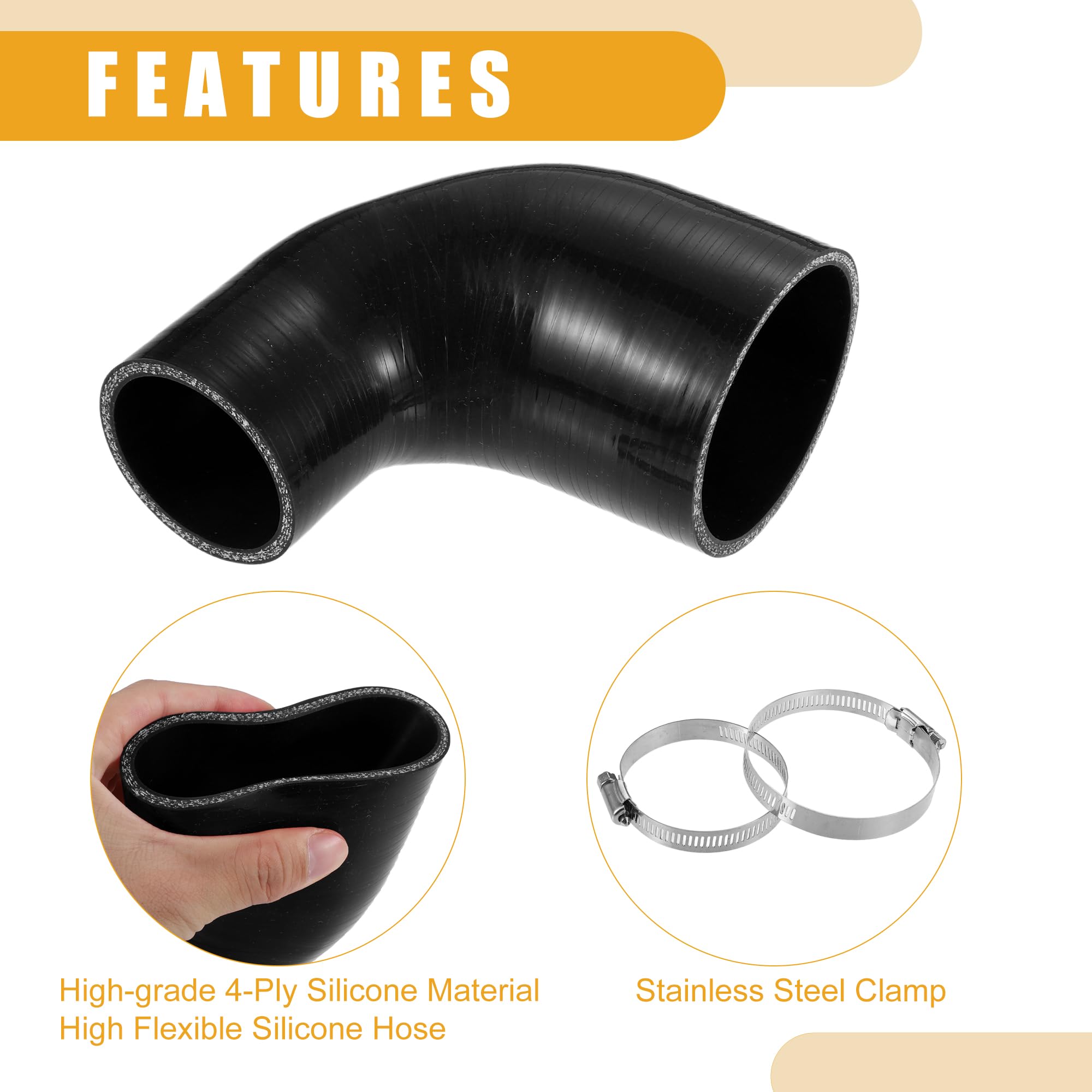 Tubería Del Tubo Del Acoplador Del Intercooler Negro | Envío gratis