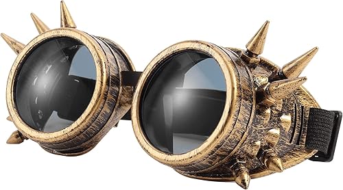 Miniatura 2 de Lelinta Gafas steampunk con lentes de colores y lupa ocular para fiestas rave, gafas de Halloween, festivales, rave