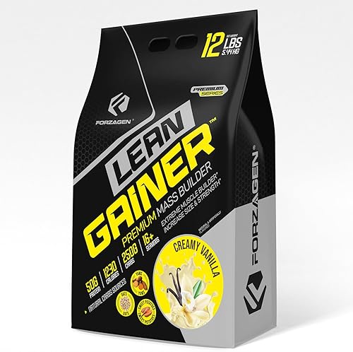 Forzagen Lean Gainer Constructor de Masa Premium  Polvo de Proteína para Ganar Masa para Hombres y Mujeres (12 Libras, Vainilla Cremosa)