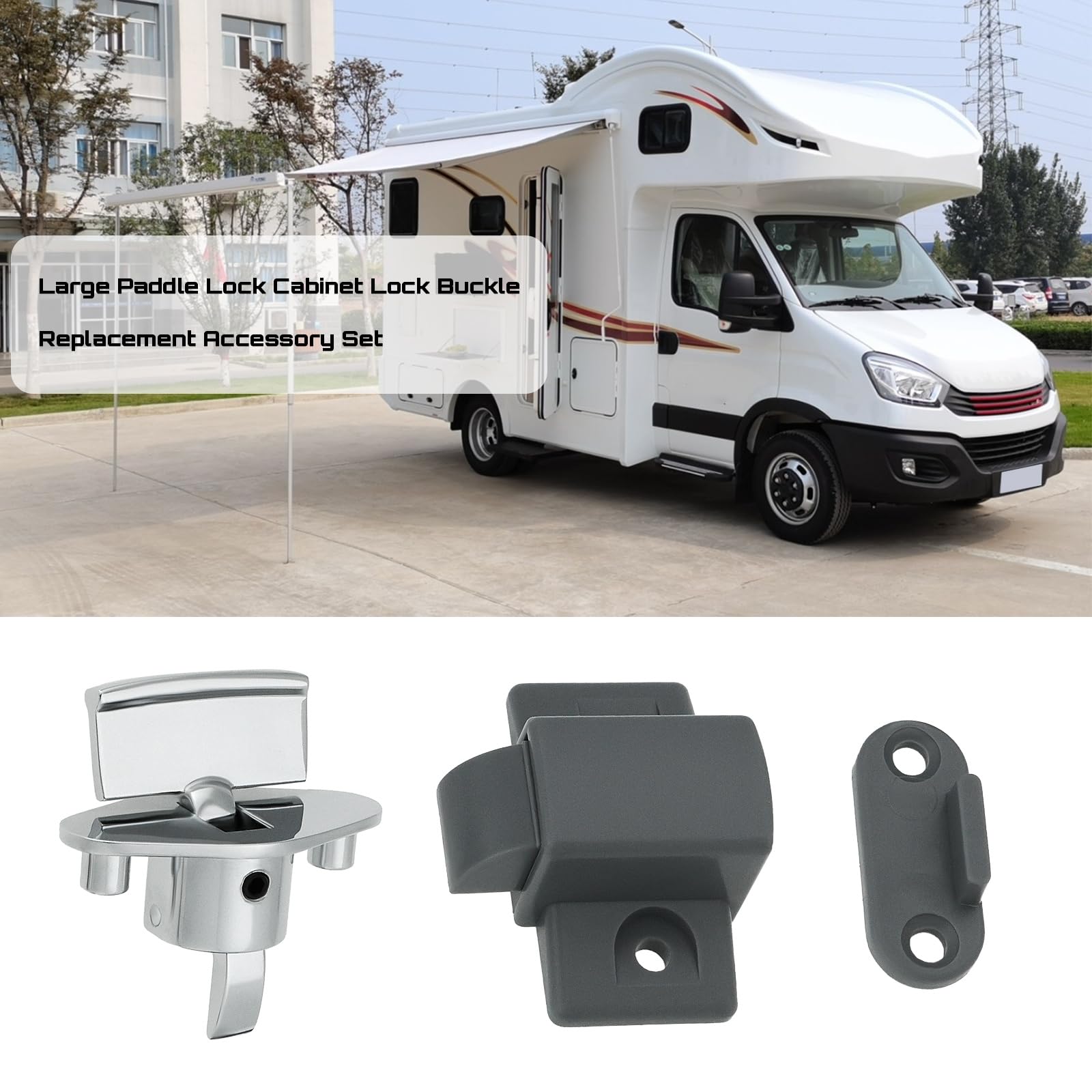 The Lord of the Tools 2 Sets Caravan RV Cupboard Drawer Lock Or Locker Door Release Catch Replacement Set Compatible with Elddis Compatible with Compass Caravans - Image 2