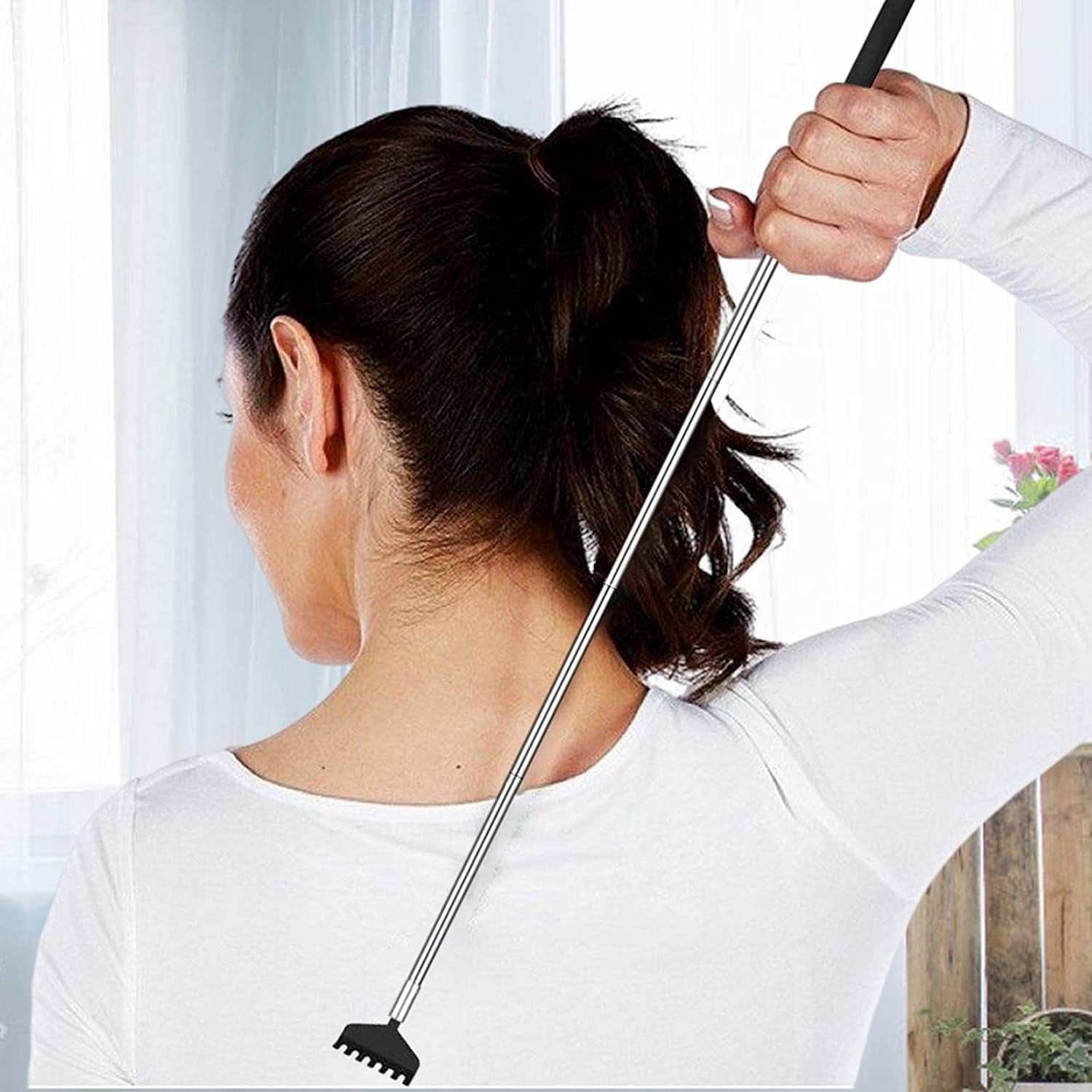 2 Stück Rückenkratzer Teleskop, Kratzhand Rückenkratzer, Rücken Kraulen, Rückenkratzer Testsieger, Kratzhand Gegen Juckreiz, Für Wohltuende Kratzgefühle, Kratzhand, Back Scratcher (Schwarz)