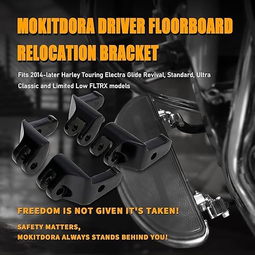 Miniatura 2 de MoKitDora Soporte de extensión de componente de control de pie de reubicación para el suelo del conductor para modelos Touring Electra Street Road