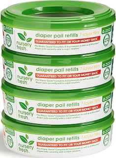 Nursery Fresh® Refill Rings for Diaper Genie® and Munchkin® Diaper Pails, Holds up to 1,088 Newborn Diapers, 4 Pack