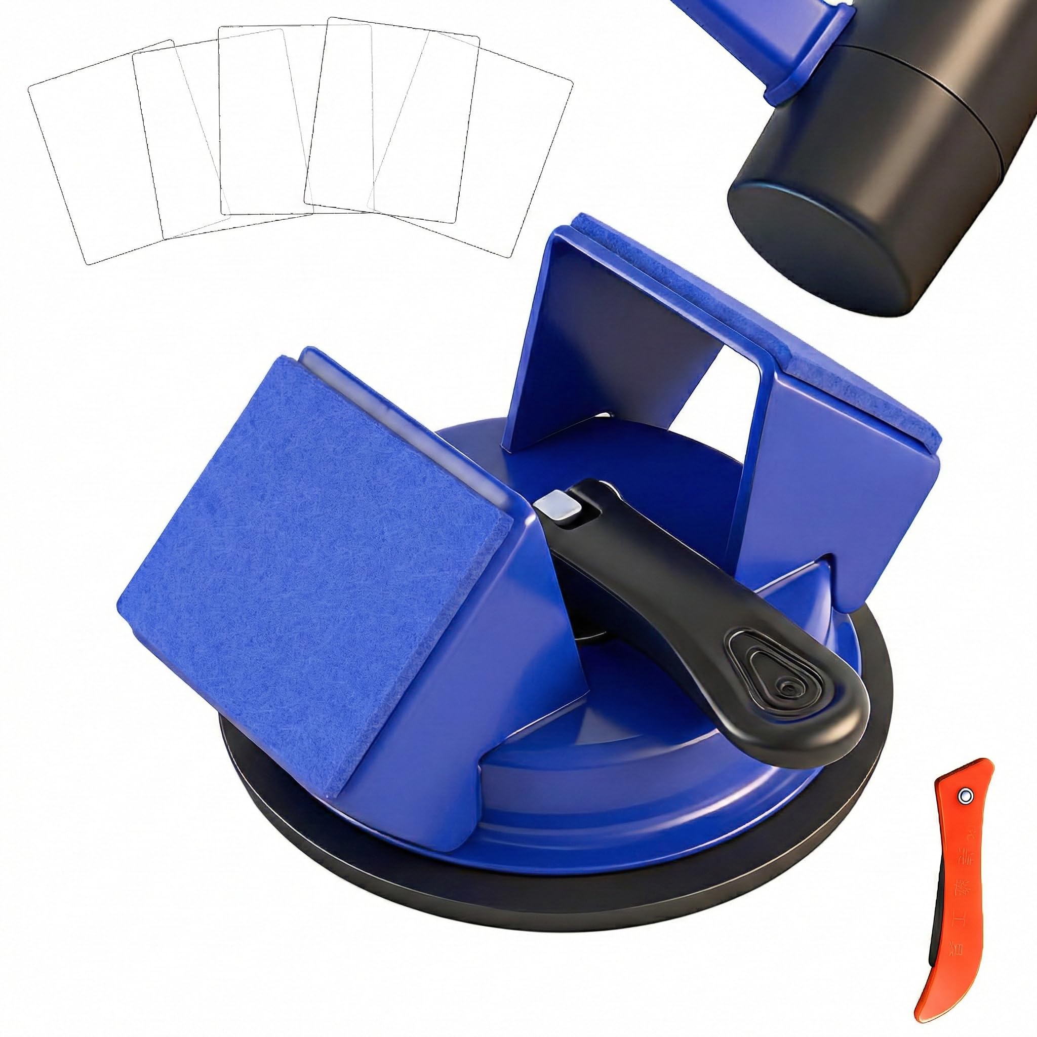 Floor Gap Fixer Tool Heavy Duty 45°Striking Surface Floor Gap Repair Tool Made of Iron & Enhanced Suction Cup with Slot Cutter and 5pcs Sticky Pads for Fixer Laminate/Vinyl Flooring Tools