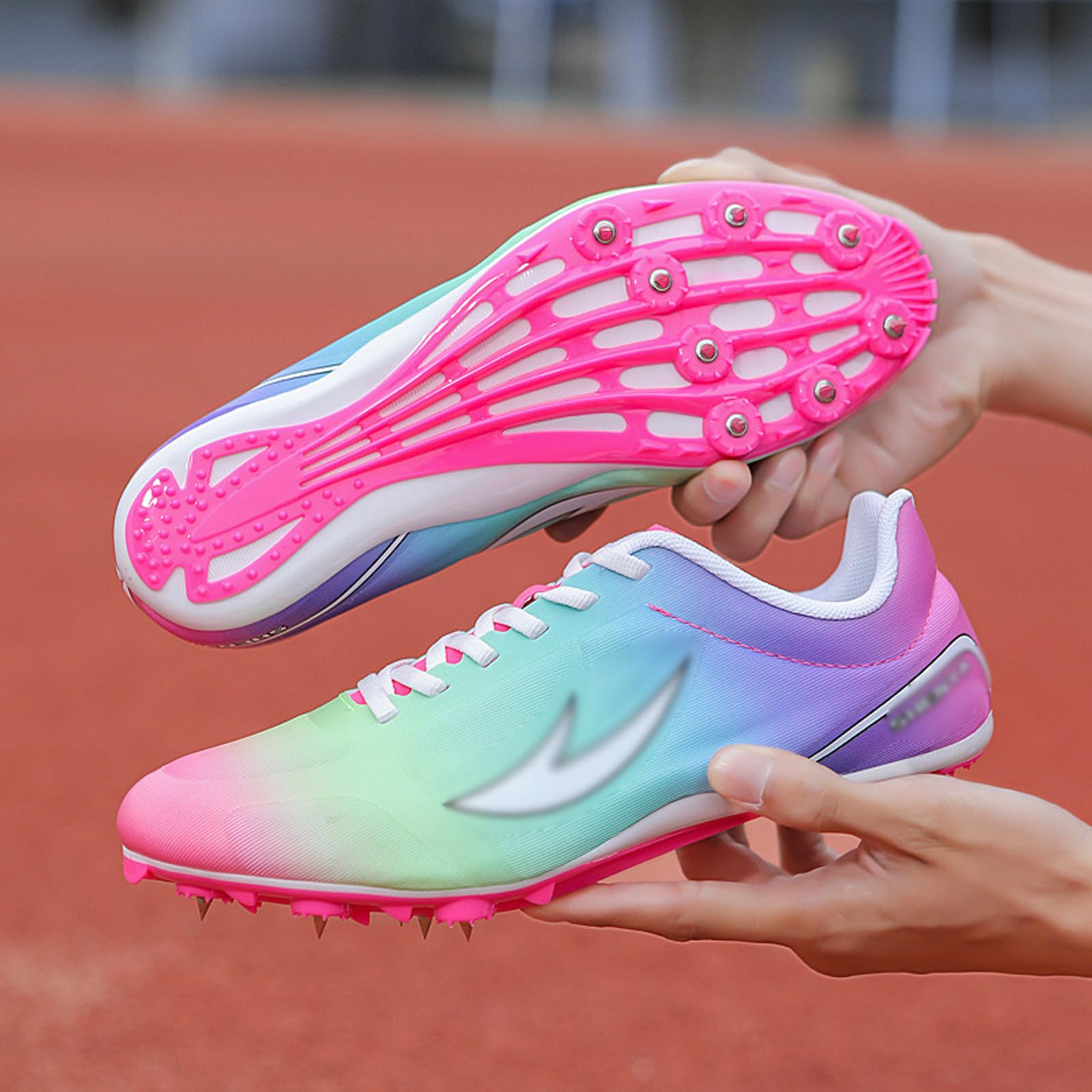 Zapatillas para Carreras De Velocidad,Zapatillas De Atletismo con Clavos,Spikes Atletismo Unisex,Zapatos de Atletismo Antideslizantes Juveniles con Clavos y Sprint Hombre Mujer
