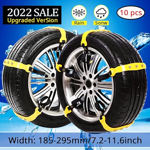 Miniatura 2 de Cadenas de nieve mejoradas para automóviles 10 correas antideslizantes de emergencia para neumáticos, cadena de nieve para camiones, minivan,