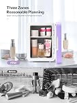 Reemix Skincare Mini Réfrigérateur avec variable LED Miroir, 4L Mini Réfrigérateur de maquillage pour SkinCare, Cosmétiques, Alimentation & Boissons, Portable petit réfrigérateur pour Chambre, Dortoir, Voiture, Bureau (Purple)