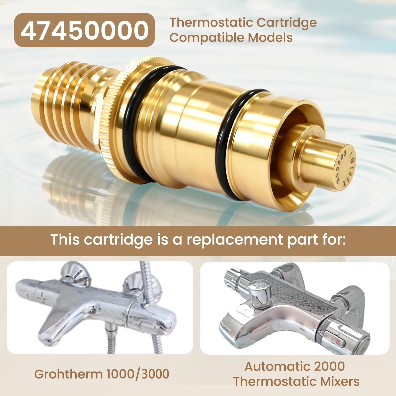 GR-47450000 Unità di controllo temperatura 1/2" – adatta per miscelatore termostatico Grohtherm 1000/3000 e Automatic 2000 – Pezzo sostitutivo n. 47450000