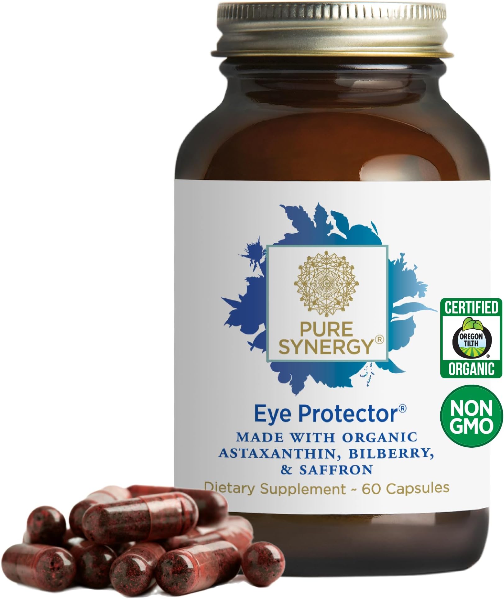 Pure Synergy The Company Eye Protector with Lutein Astaxanthin Zeaxanthin Lycopene Proanthocyanidins, 60 Caps