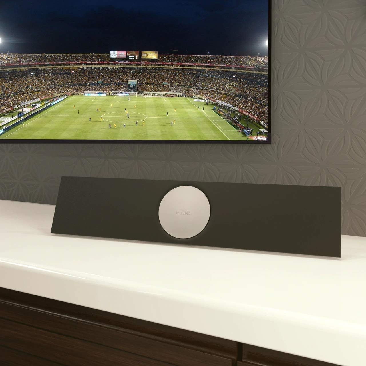 Mohu Blade Premium Amplified Indoor/Outdoor TV Antenna, 24" Wide, 60-Mile Range, UHF/VHF Multi-directional, 16 ft. Cable, Tabletop/Wall Mount, USB Power Adapter, Mounting Hardware, 4K-Ready, MH-110098