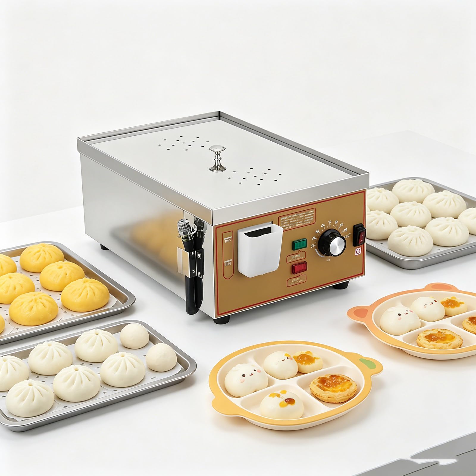 Vaporiera Elettrica Professionale, Armadio Vapore Riscaldamento Colazione 2holes