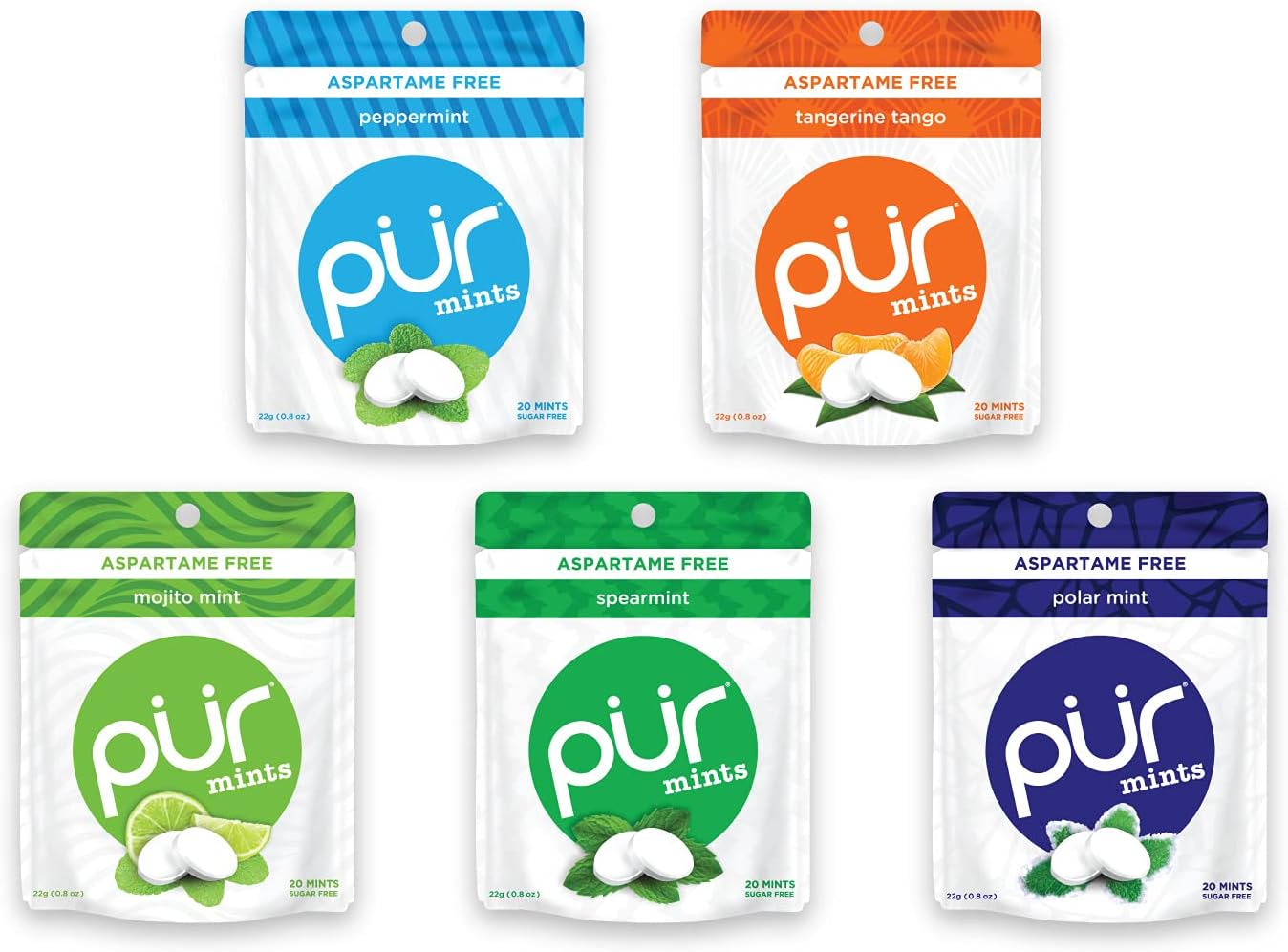PUR 100 Xylitol Mints, Sugar Free + Aspartame Free + Gluten Free