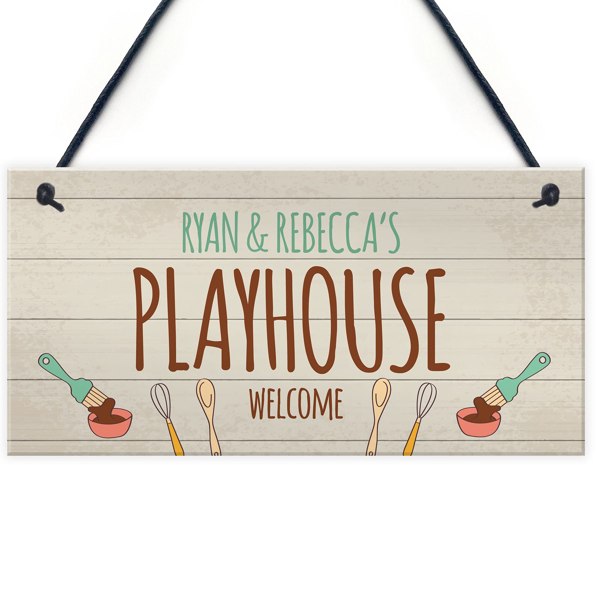 Personalised Playhouse Plaque Garden Name Den Playroom Sign ANY NAME