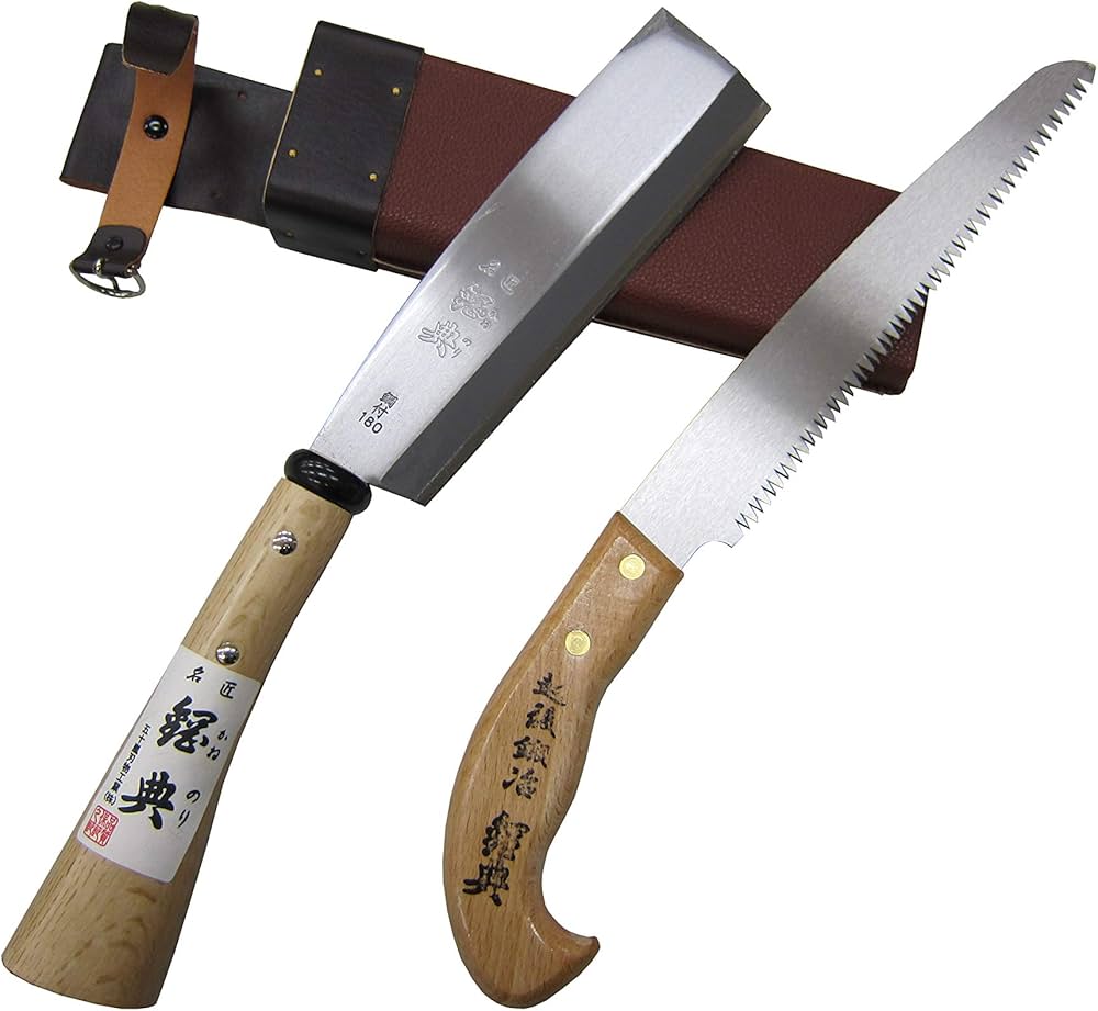 Amazon | 五十嵐刃物工業 鋼典 鉈・ノコギリ 2丁差し (片刃) 鉈180mm